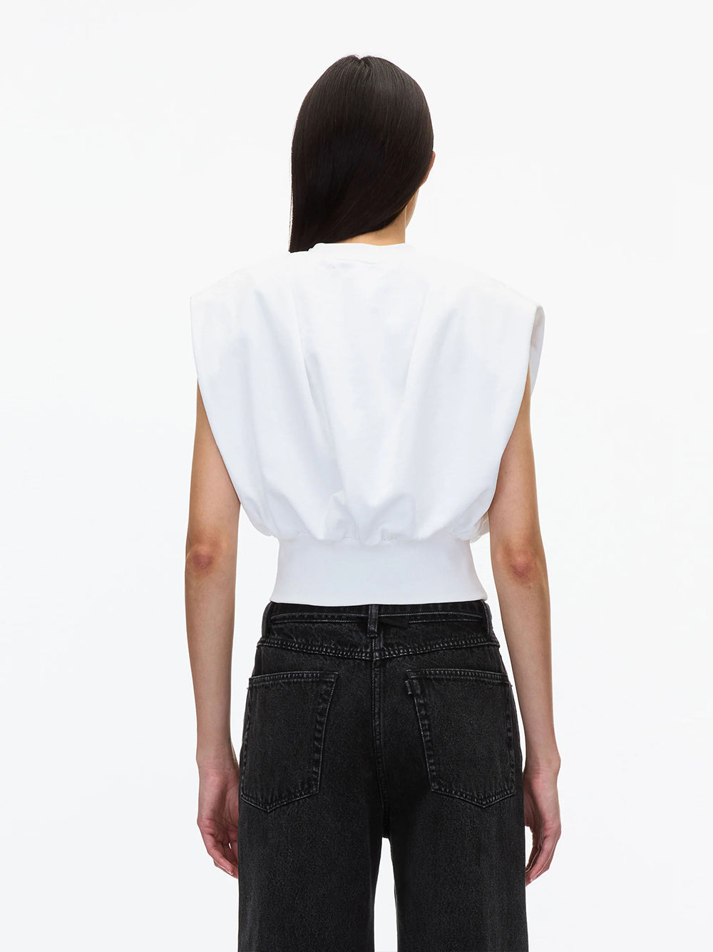 Sleeveless French Terry Top (White)