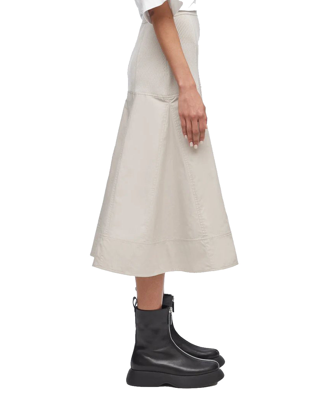 Viscose Knit Poplin Midi Concrete