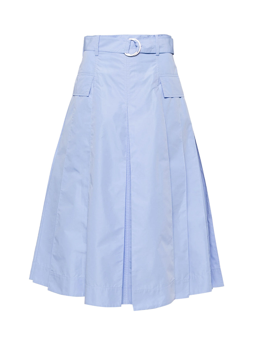 Utility Poplin Midi Skirt (Oxford Blue)