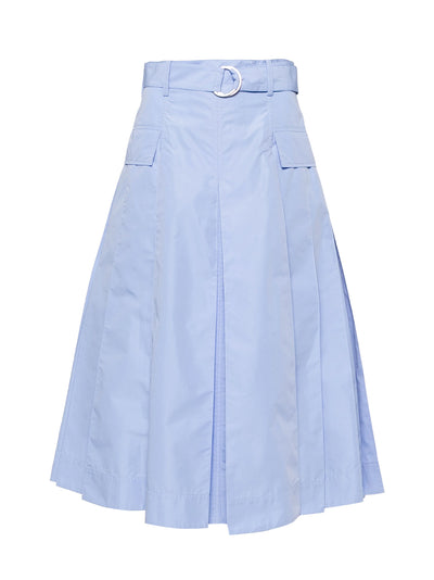 Utility Poplin Midi Skirt (Oxford Blue)
