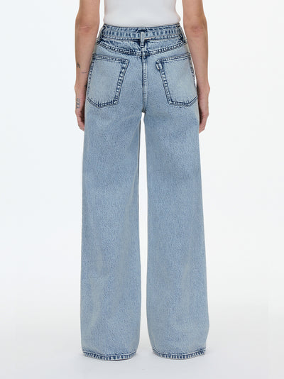 Denim Wide Leg Belted Jean Malibu Blue