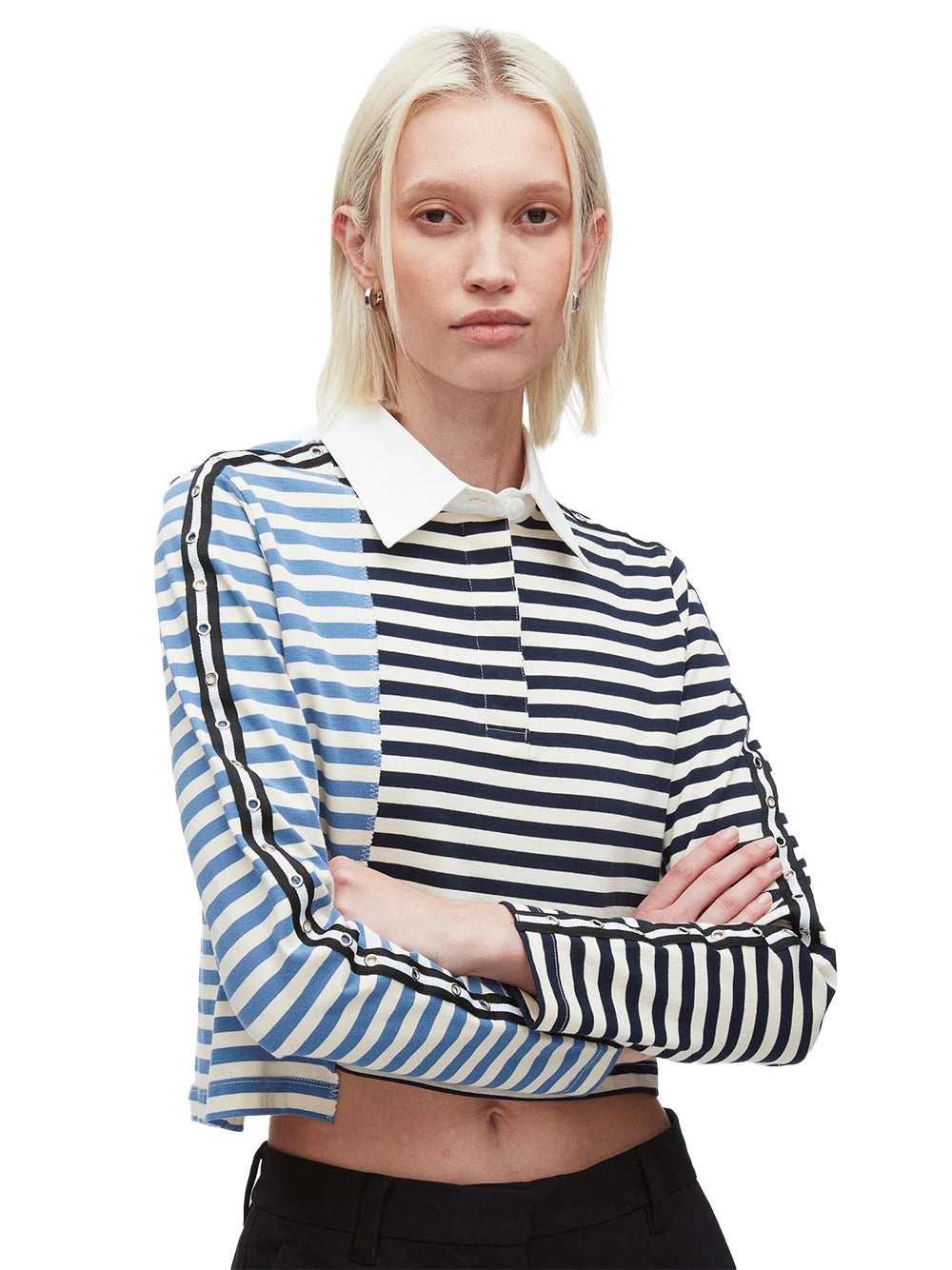 Patchwork Cropped Polo (Midnight Multi)