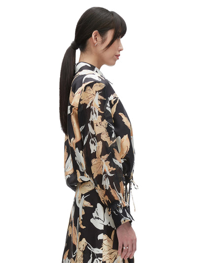 Joyful Tulip Cropped Shirt Jacket (Midnight Multi)