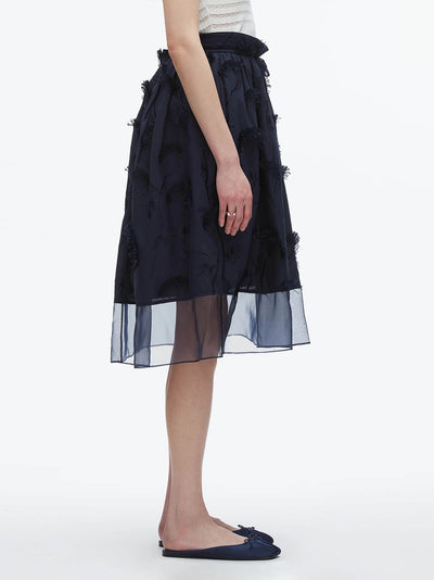 Fil Coupé Midi Skirt (Midnight)