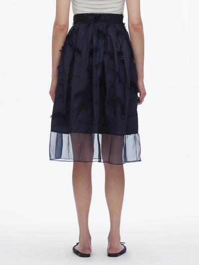 Fil Coupé Midi Skirt (Midnight)