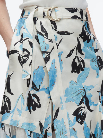 Joyful Tulip Cargo Skirt (Ivory Multi)