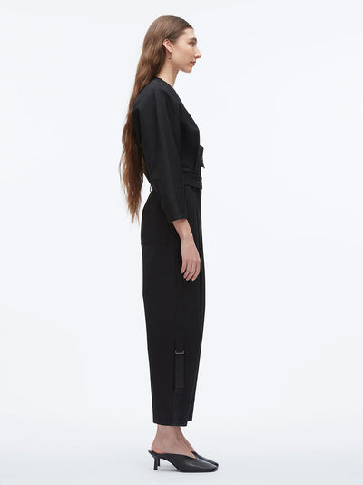Belted Utility Jumpsuit (Black)