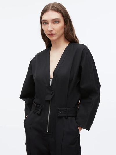 Belted Utility Jumpsuit (Black)