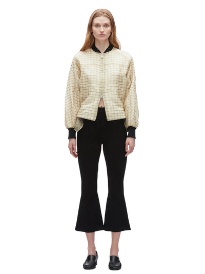 Plaid Organza Bomber Jacket (Hay Multi)