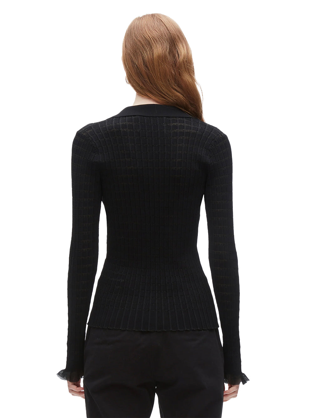 Shadow Stripe Pullover Polo (Black)