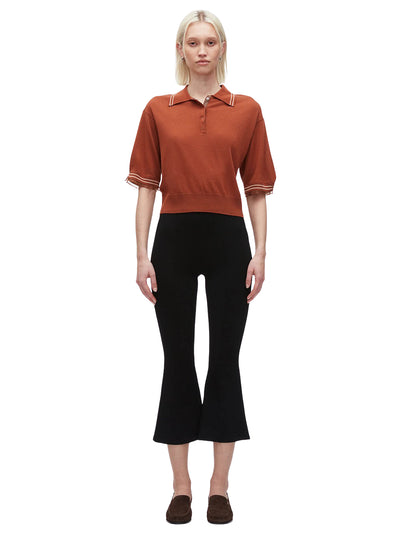 Cropped Polo With Organza (Brick)