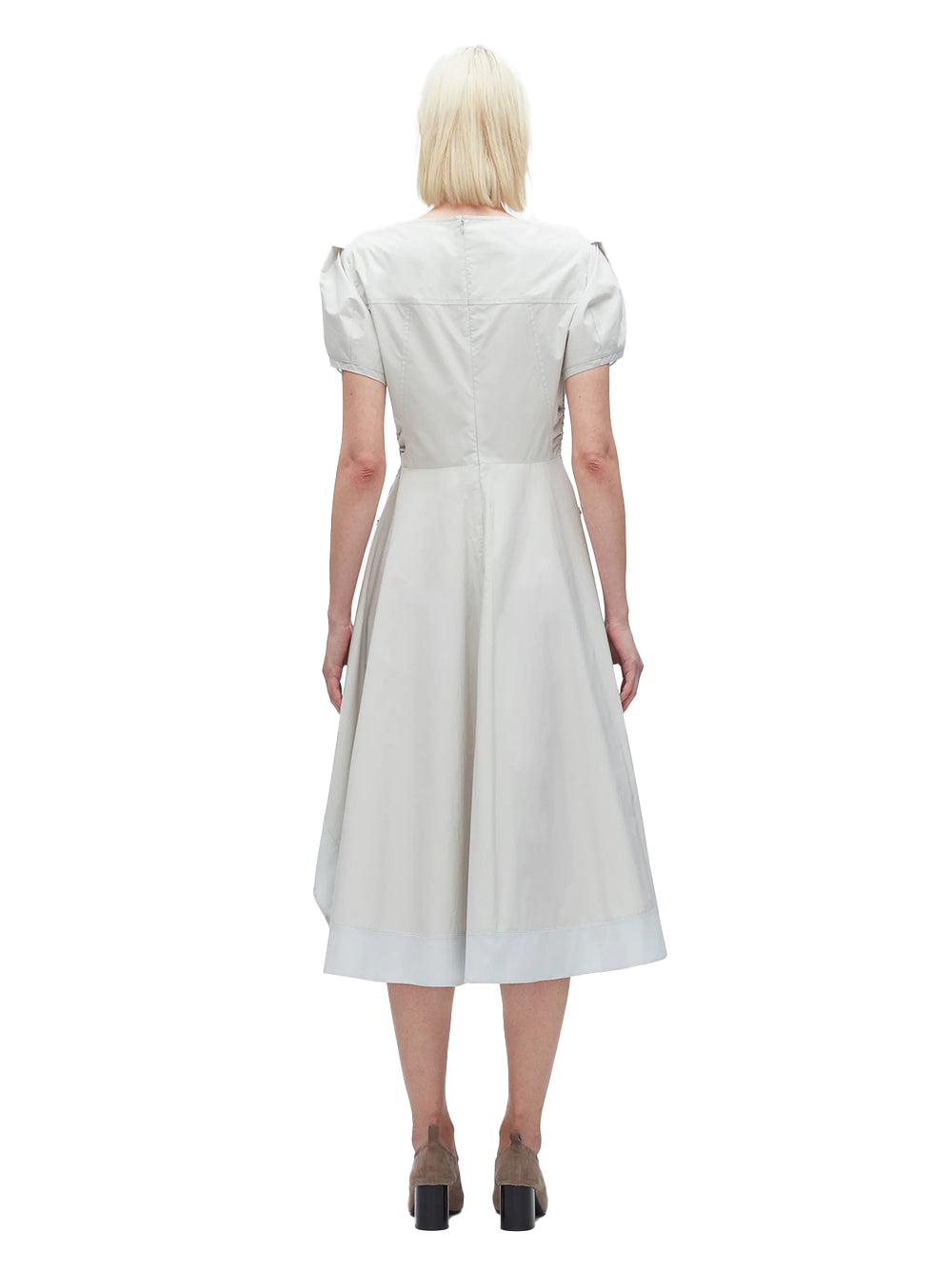 Tulip Sleeve V-Neck Dress (Glacier)