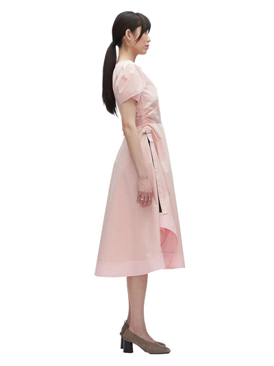 Tulip Sleeve V-Neck Dress (Petal)