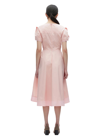 Tulip Sleeve V-Neck Dress (Petal)