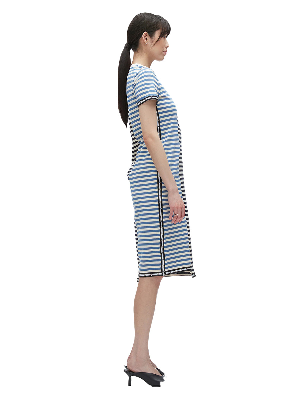 Patchwork Stripe T-Shirt Dress (Midnight Multi)