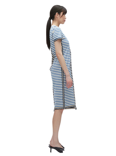 Patchwork Stripe T-Shirt Dress (Midnight Multi)
