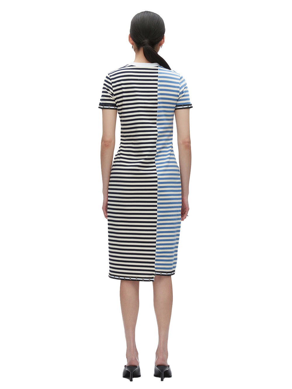 Patchwork Stripe T-Shirt Dress (Midnight Multi)