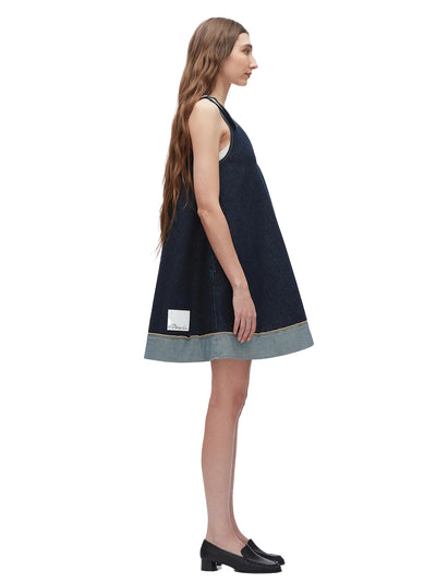 Trapeze Mini Dress (Dark Indigo)