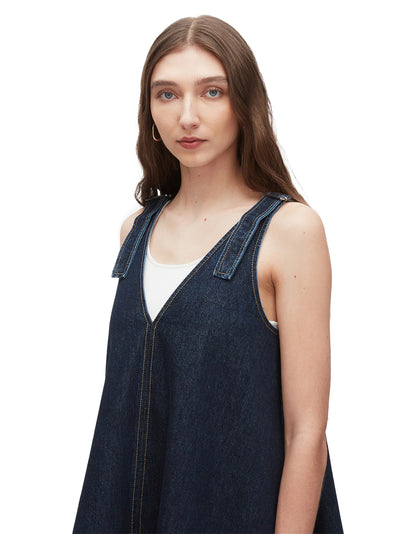 Trapeze Mini Dress (Dark Indigo)