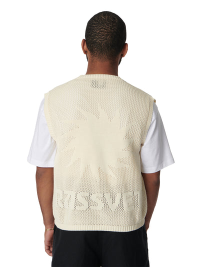 Loose Knit Wave Vest  Light Beige