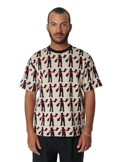 Devil Jaquard Knit Tee - Off White / Multi