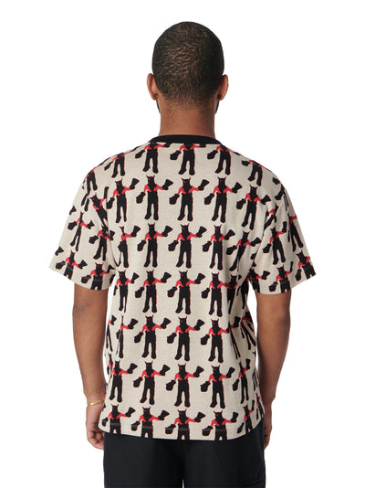 Devil Jaquard Knit Tee - Off White / Multi