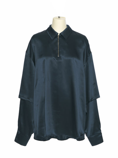 Sleeve Layered Top (Navy)