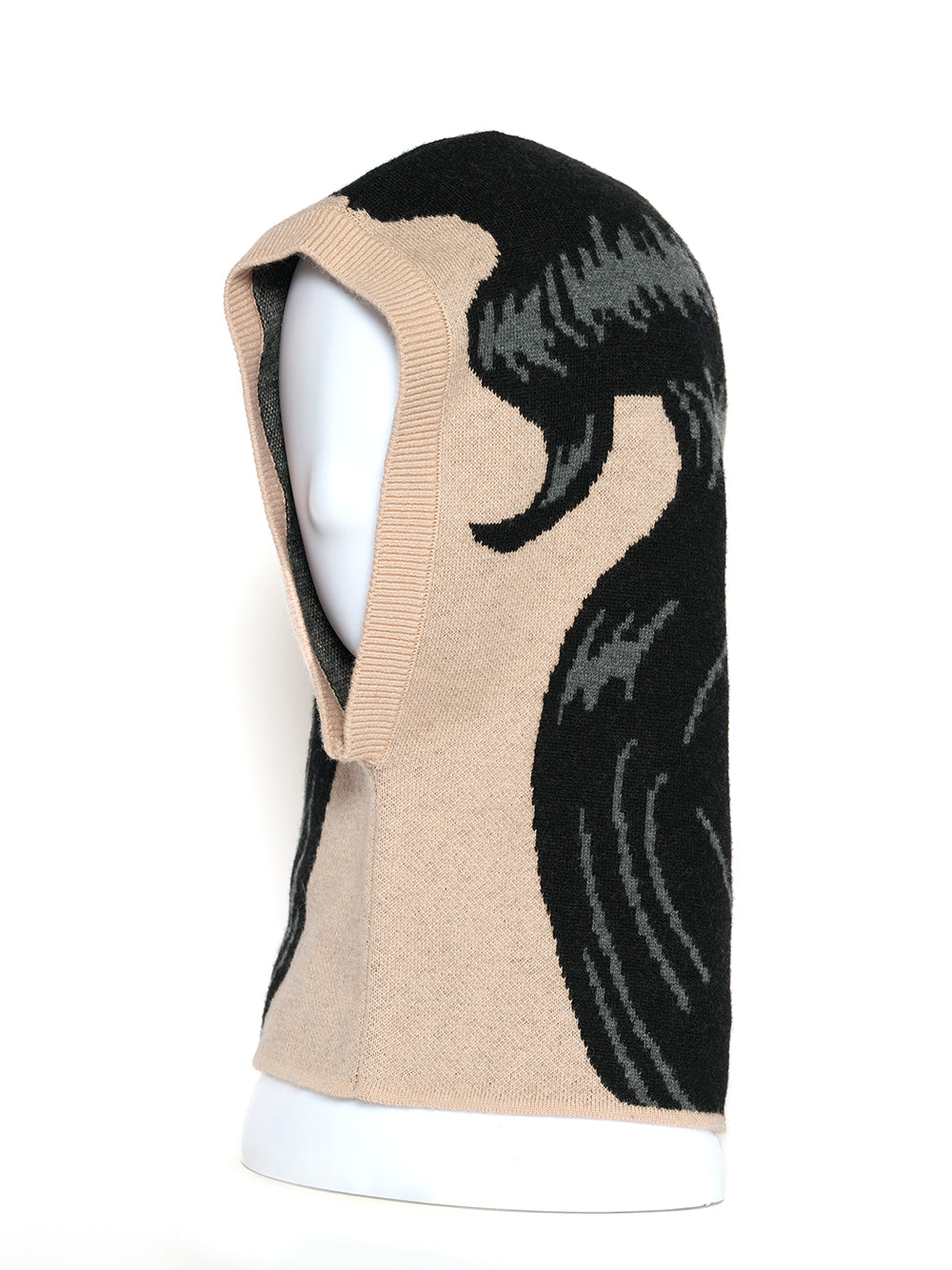 Hair Jacquard Balaclava Beige Black Gray