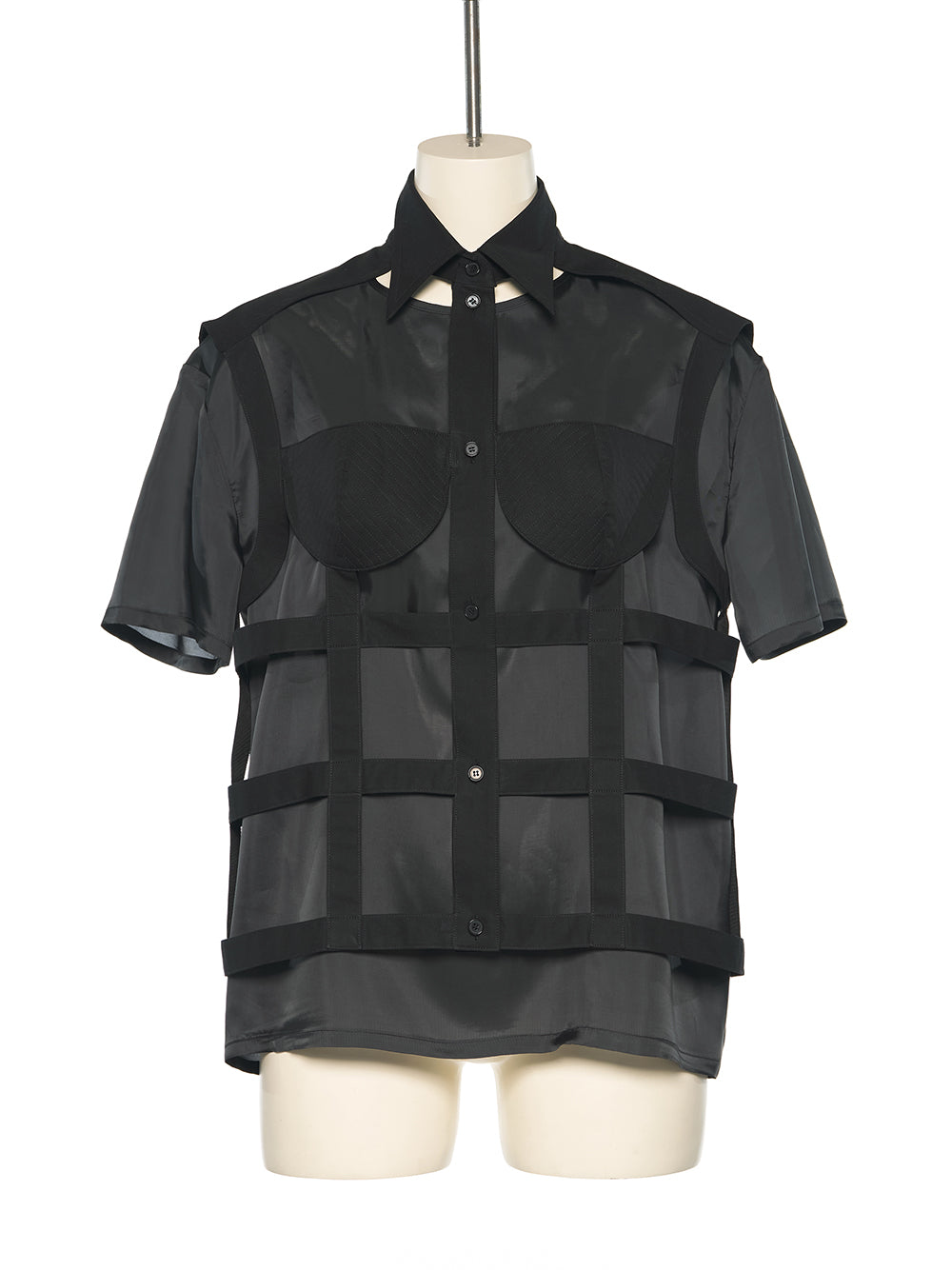 Bra Net Layered Shirt Black