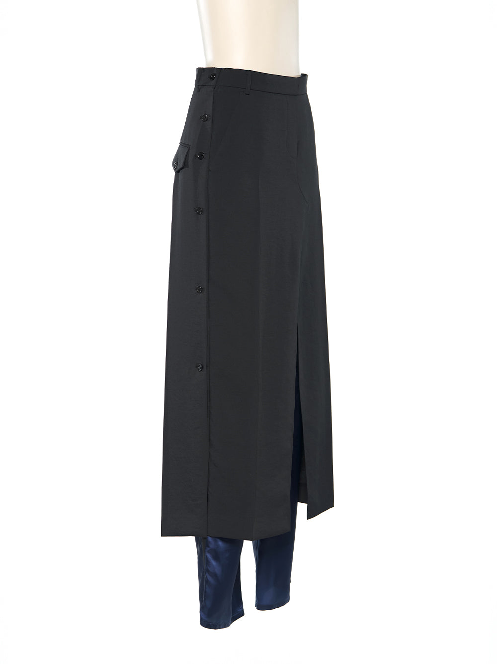 Slip Layered Pants Black