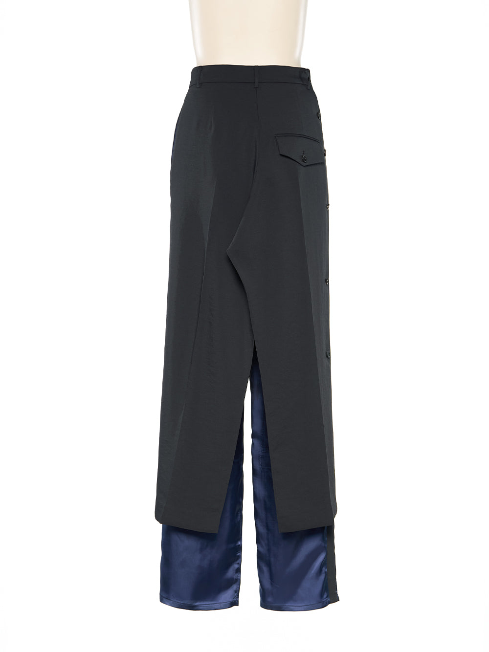 Slip Layered Pants Black