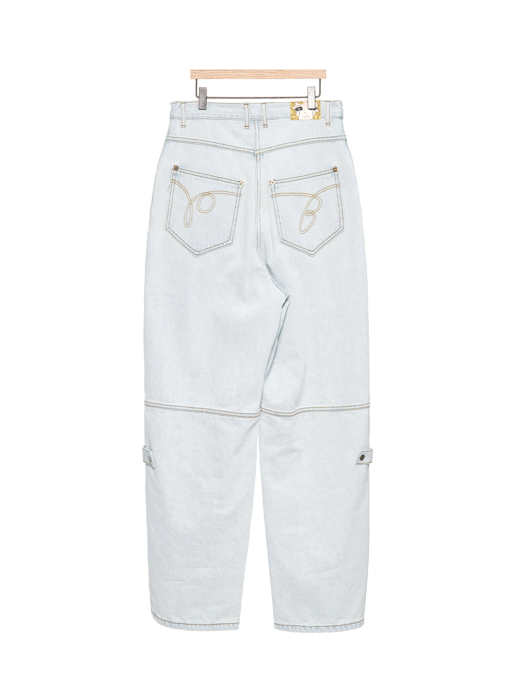 Detachable Pocket Cargo Pants Light Blue