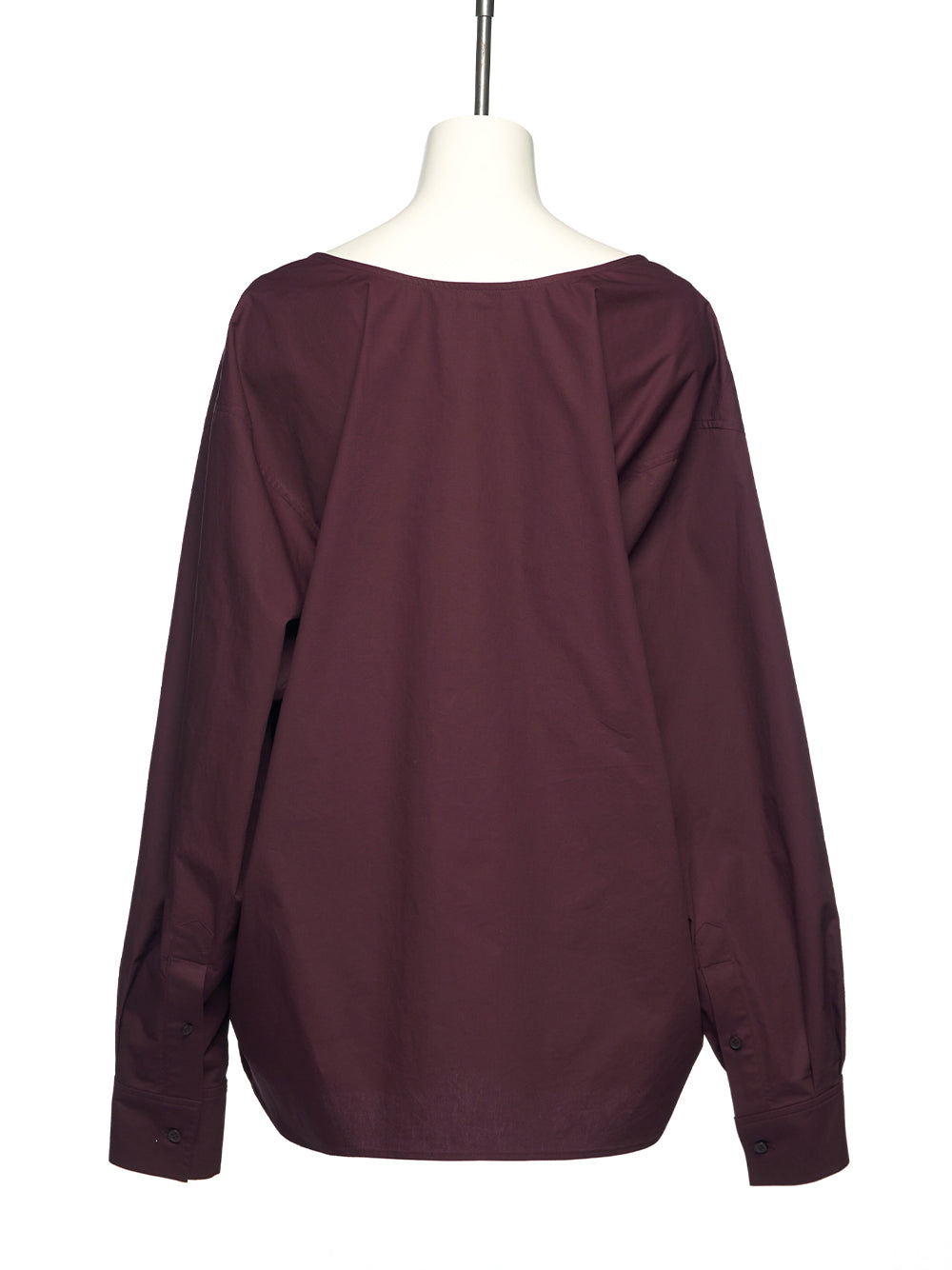Movable Collar Shirt Wine