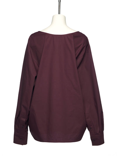 Movable Collar Shirt Wine