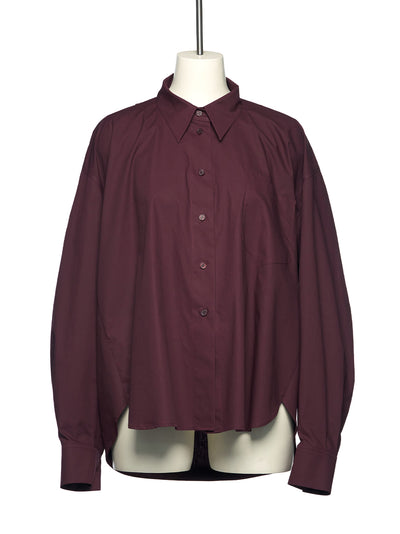 Movable Collar Shirt Wine