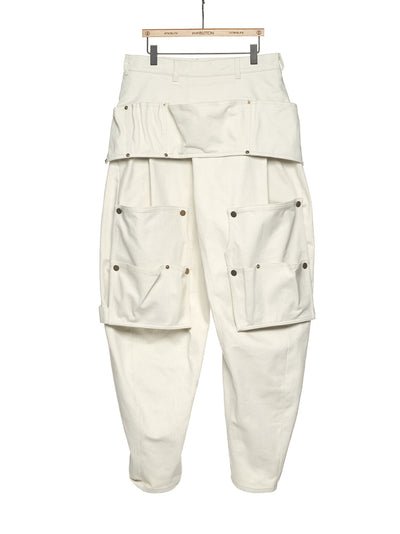 Multiple Tucked Pocket Pants Beige