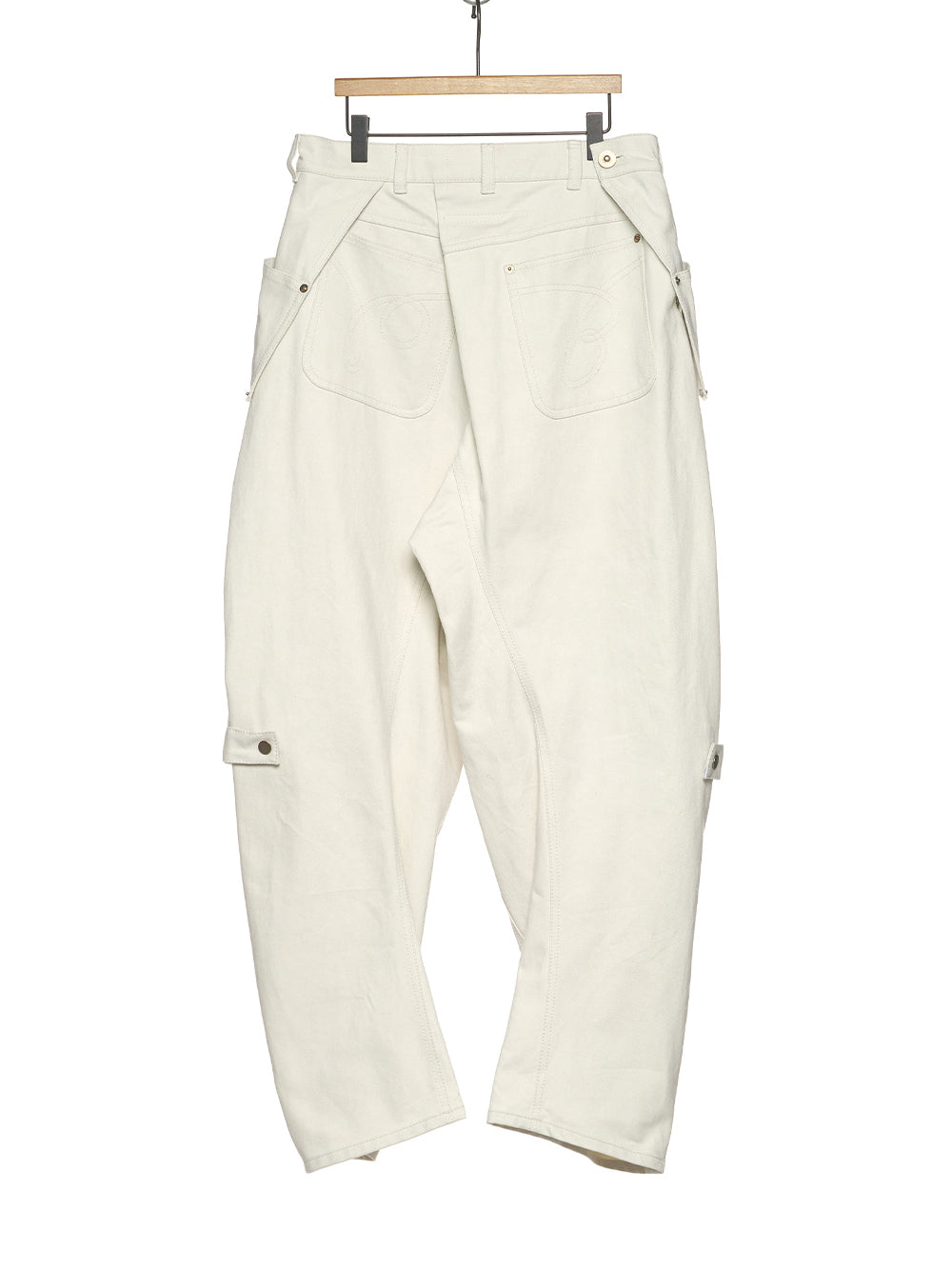 Multiple Tucked Pocket Pants Beige
