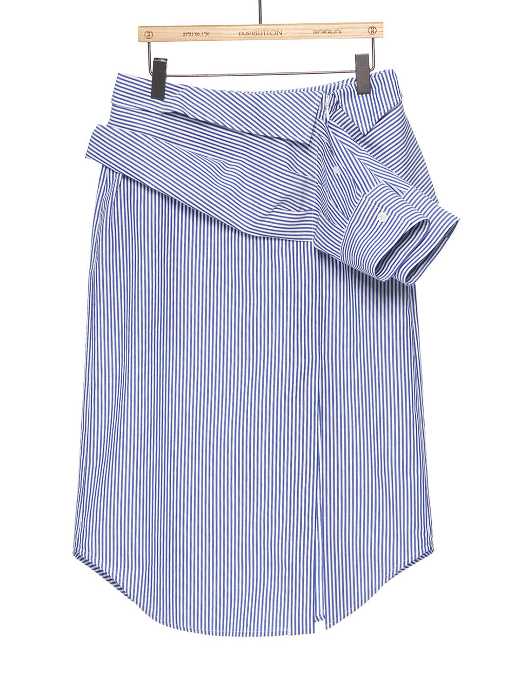 Stripe Shirt Layered Midi Skirt Blue Stripe