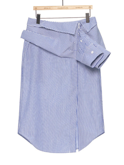 Stripe Shirt Layered Midi Skirt Blue Stripe