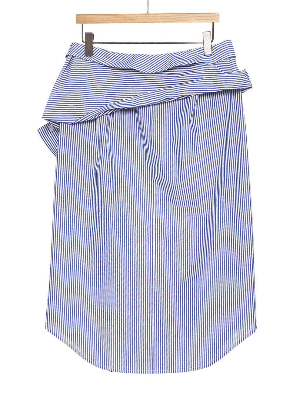 Stripe Shirt Layered Midi Skirt Blue Stripe