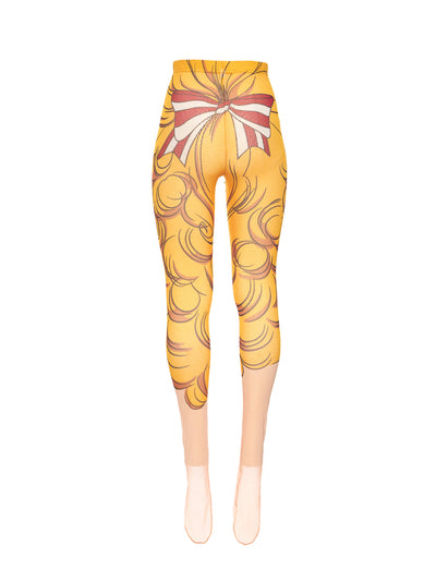 Crying Girl Mesh Leggings Yellow