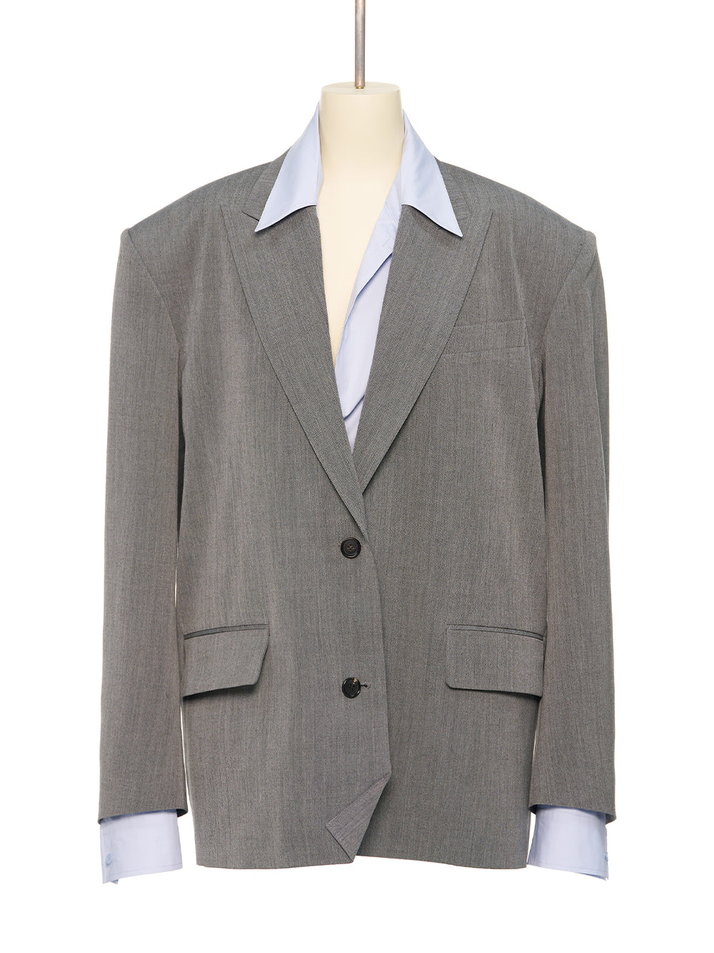 Shirt Layered Jacket Gray