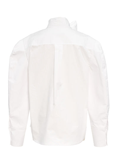 Neck Ribbon Tie Blouse White