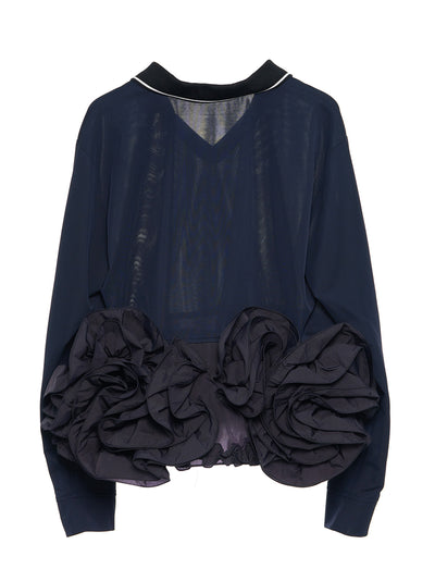 Flower Hem Top Navy