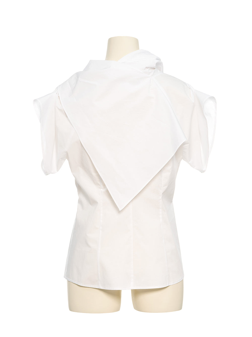 Diagonal Button Up Shirt White