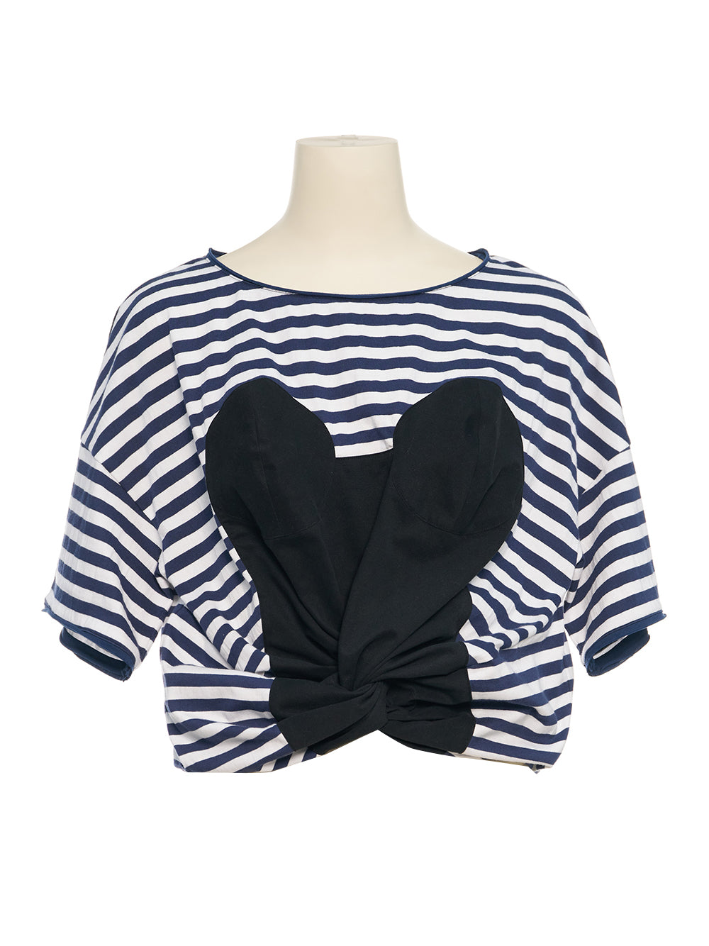Twisted Hem Top Navy Stripe