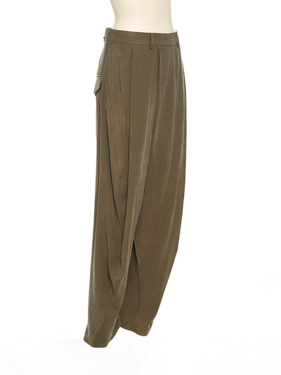 Tapered Tuck Pants Khaki