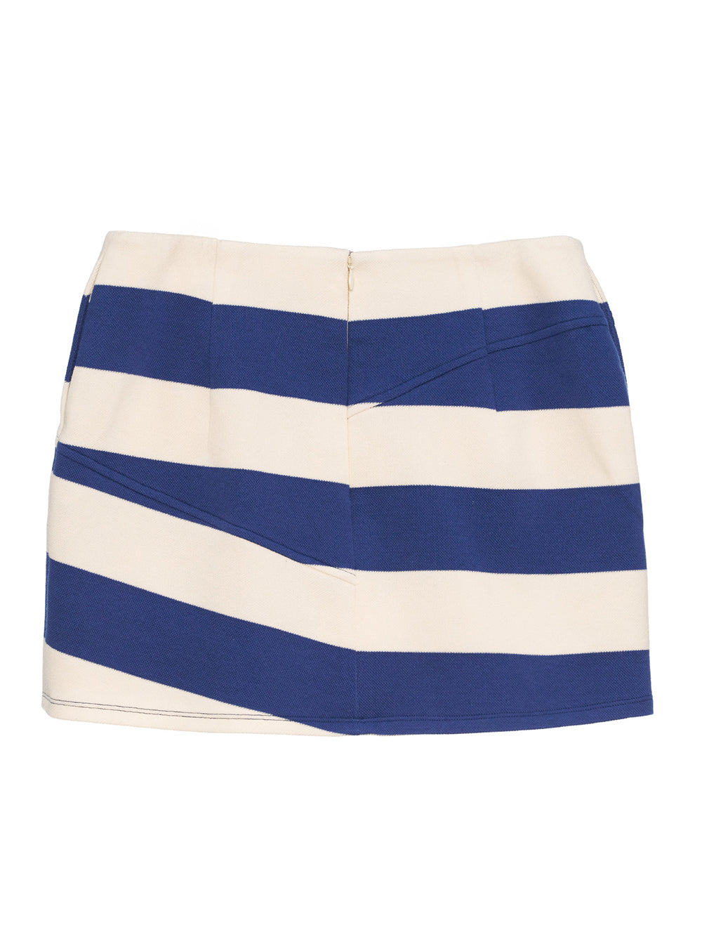 Pique Collar Front Skirt Blue-Stripe
