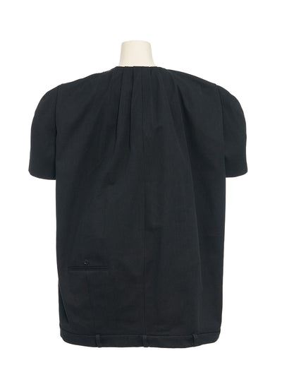 Trouser Detail Puff Mini Dress Black