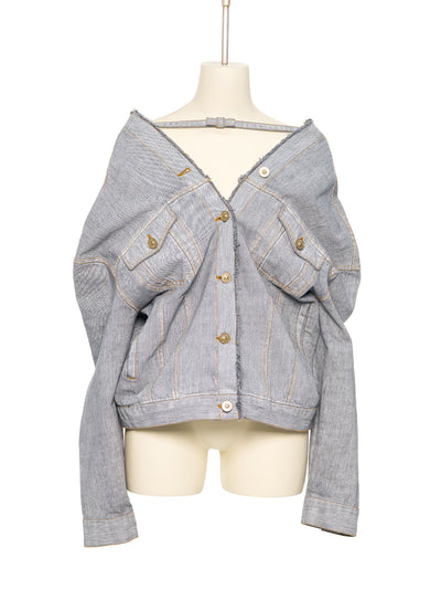 Gray Strap Point Denim Jack Gr